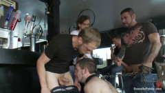 Two hairy sluts get abused in a bar full of horny strangers | Download from Files Monster