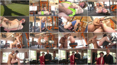 Bound gym whore gets the cum fucked right out of his uncut cock | Download from Files Monster