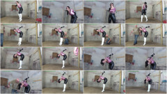 Strict strappado in sexy white boots, spandex & gloves | Download from Files Monster