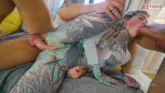 Double Anal Slut - Gangbang With Tattoo Girl Anuskatzz Ends With Big Facial | Download from Files Monster