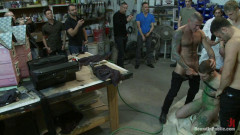 Straight stud's butthole gets  by the Gay Mafia in the paint shop. | Download from Files Monster