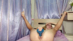 Kinky russian blonde JuiliOnesunray food and dildos stuffing sex | Download from Files Monster