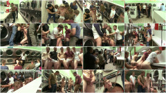 Rude punk gets gangbanged and shoved in the dryer at the laundromat | Download from Files Monster