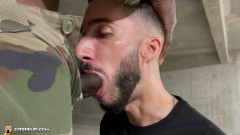 Hung Black Soldier Face-Fucks Eager Cocksucker in Basement | Download from Files Monster