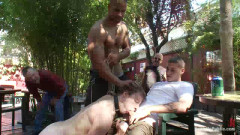 Sebastian Keys gets his ass stretched and pissed on in a public bar | Download from Files Monster