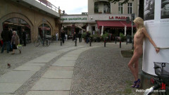 Euro beauty gets tied to a park bench, fucked where everyone | Download from Files Monster