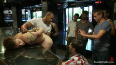 Sebastian Keys gets his ass stretched and pissed on in a public bar | Download from Files Monster