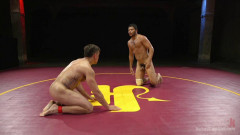 Two beefy hunks duke it out - Loser gets covered in hot wax & fucked! | Download from Files Monster