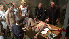 Hairy perv gets taken downtown & gang fucked by the whole jail house | Download from Files Monster