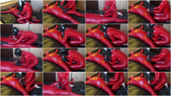 Latex Danielle - Latex Danielle lock userdate slave on bed and make him sperm fountain | Download from Files Monster
