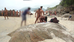 Jasminy DP By Huge Dicks At Nude Beach While People Watching