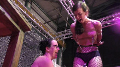 Little Red Girl – Hung by her Tits in Public & Elise Graves in hard Nipple Torture