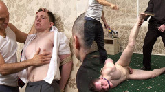 Pimped out, stripped and degraded in front of priest punter