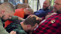 RawFuckClub Union Suit Bear Orgy on the Back Porch!