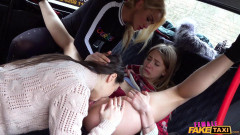 Anna Di  Cherry Kiss  Hayli Sanders - Lesbian taxi threesome wild o Part 1
