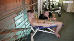 Sport Ladz: Gym Buddies Work Out On A Sweaty & Spunky Flip-Flop Fuck!