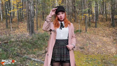 Redhead Student Sucks & Fucks Outdoor
