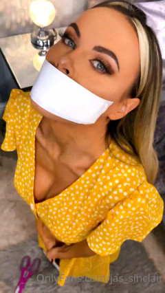 Happy tape gag bondage