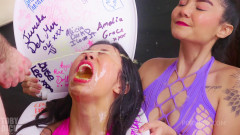 Allison sweet gets her first dap and dp with 3 big cocks