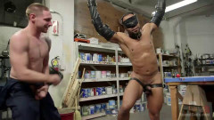 Zapped, Beaten & Fucked! - Lazy Shop Worker Takes His Punishment