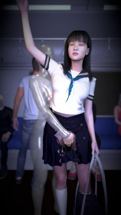 Black-Haired Sailor Suit & Invisible Man Mischief on the train