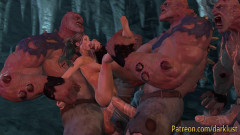 Hardcore Monster's Orgy For Lara Croft