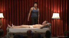 Edged in front of a live audience Christian Wilde blows a massive load