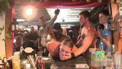 Publicly humiliated, asshole zapped, and covered in strangers' cum